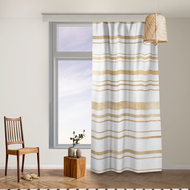 cortinas para sala modernas Golden Glitter Stripes