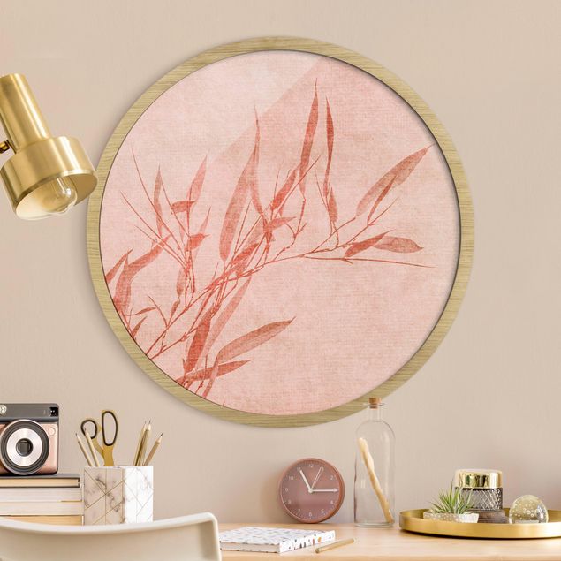 Cuadro con paisajes Golden Sun Pink Bamboo