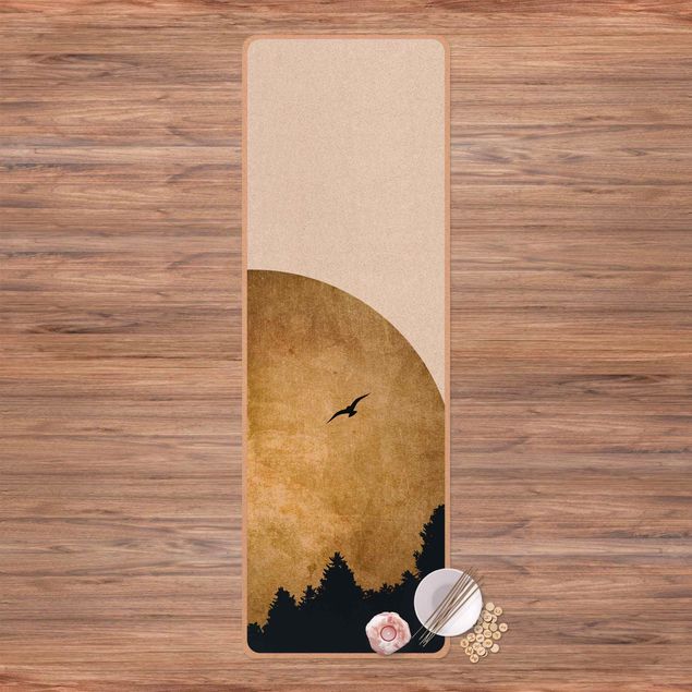 Alfombras modernas Gold Moon In The Forest