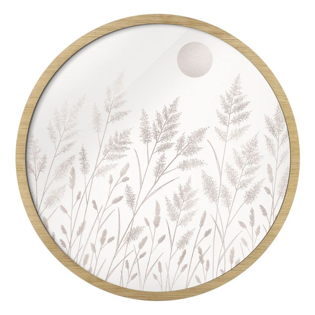 Cuadros modernos Grasses And Moon In Silver