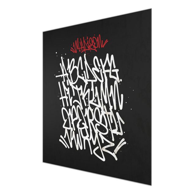 Tableros magnéticos de vidrio Graffiti Art Alphabet