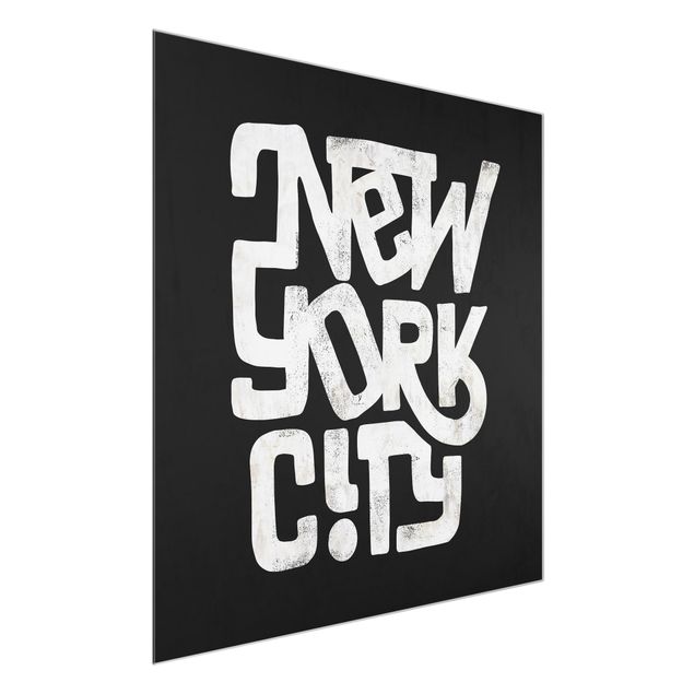 Cuadros de cristal frases Graffiti Art Calligraphy New York City Black