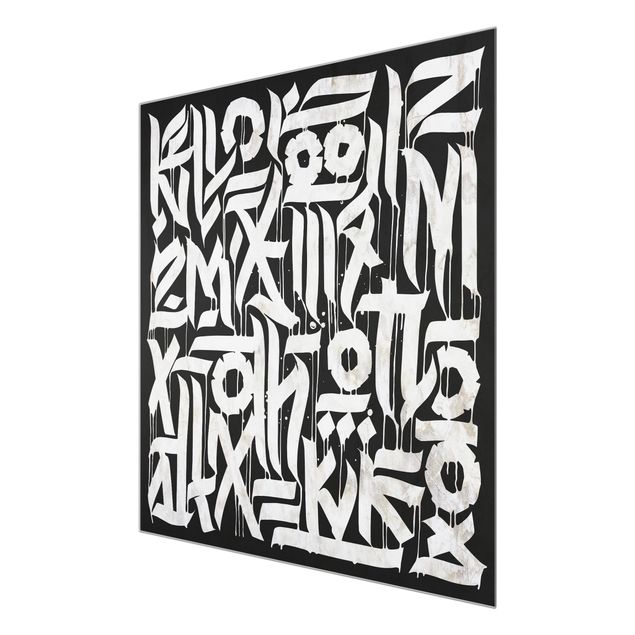 Tableros magnéticos de vidrio Graffiti Art Calligraphy Black