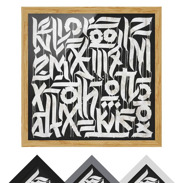 Cuadros con marco Graffiti Art Calligraphy Black