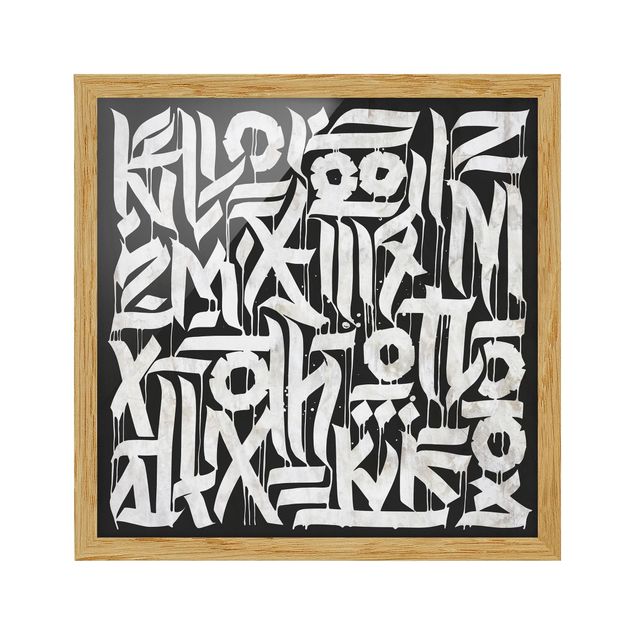 Cuadros a blanco y negro Graffiti Art Calligraphy Black