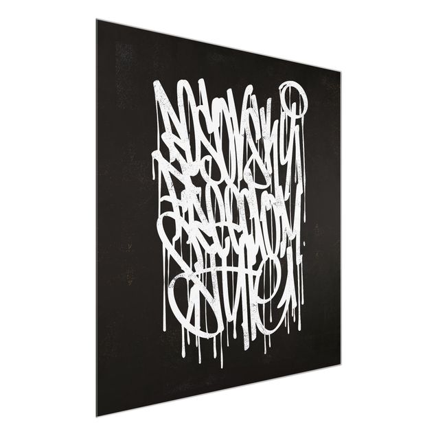 Cuadros modernos blanco y negro Graffiti Art Freedom Style