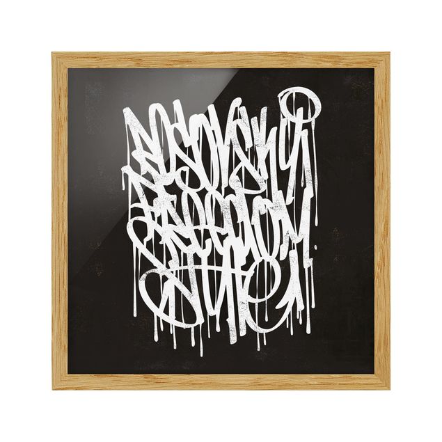 Cuadros en blanco y negro Graffiti Art Freedom Style