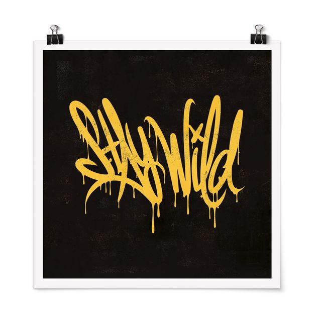 Cuadros tonos amarillos Graffiti Art Stay Wild