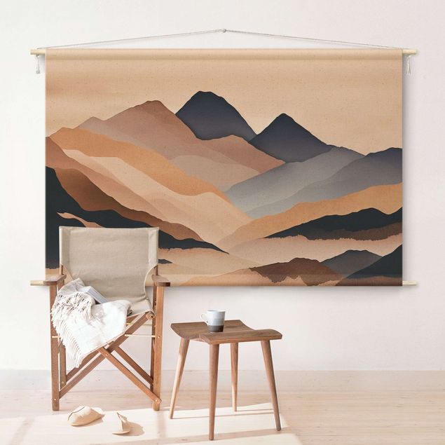 Tapices de pared modernos Graphic Landscape In Brown