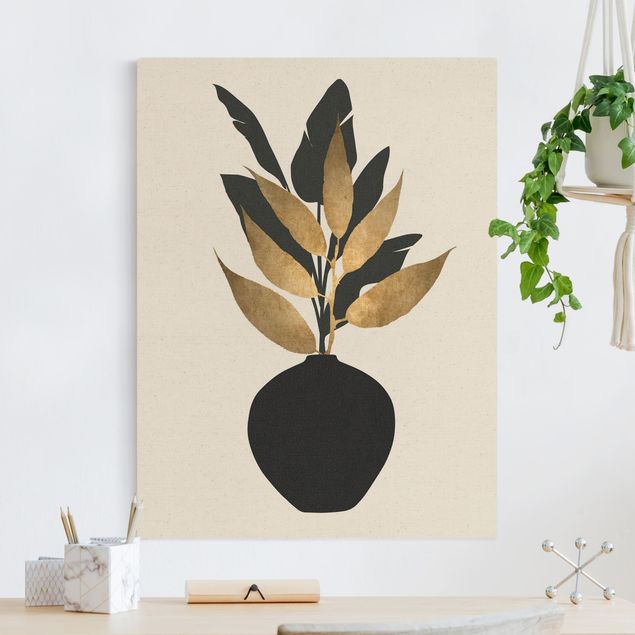 Decoración cocina Graphical Plant World - Gold And Black