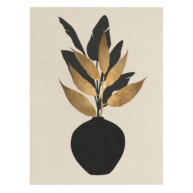 Cuadros flores Graphical Plant World - Gold And Black