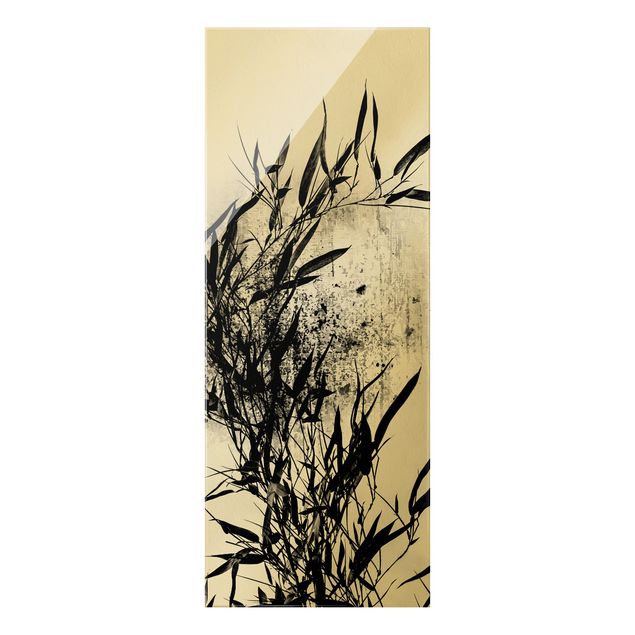 Cuadros de cristal flores Graphical Plant World - Black Bamboo