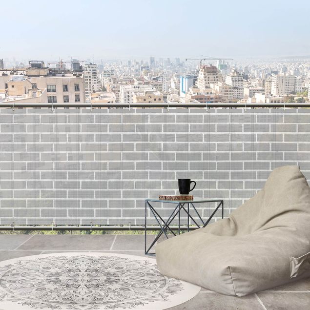 Pantalla de privacidad para balcón barandilla Gray Brick Wall