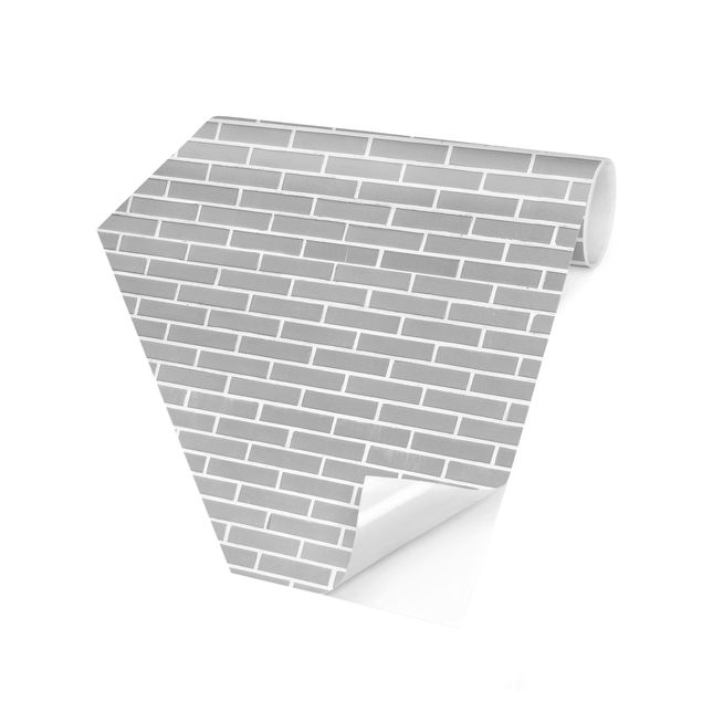 Papel pintado hexagonal Gray Brick Wall