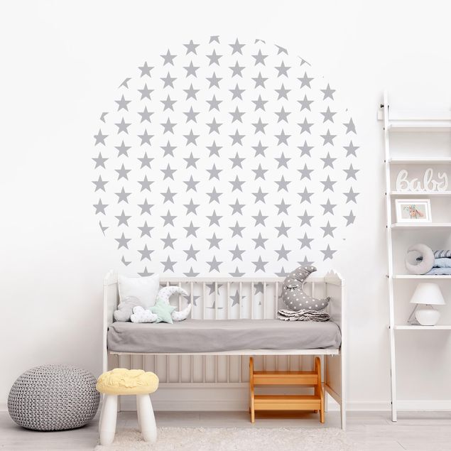 Decoración habitacion bebé Large Grey Stars On White