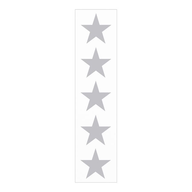 Paneles japoneses patrones Large Grey Stars On White