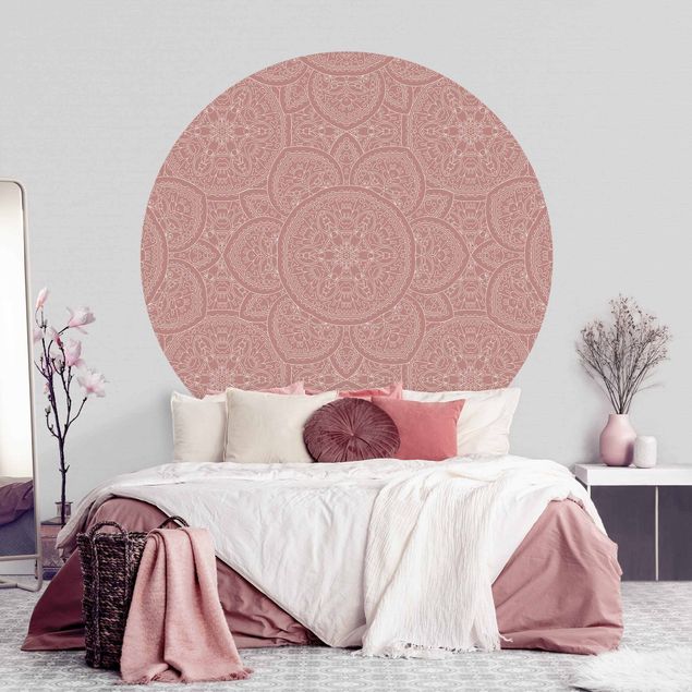 Papel pintado adornos Large Mandala Pattern In Antique Pink