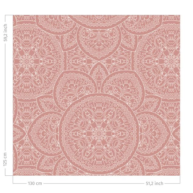 Cortinas con patrones Large Mandala Pattern In Antique Pink