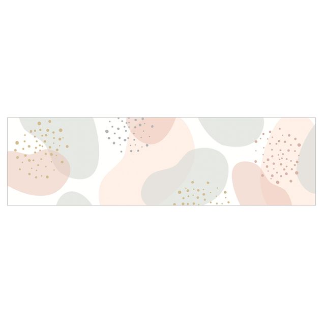 Salpicadero cocina adhesivo - Large Pastel Circular Shapes with Dots