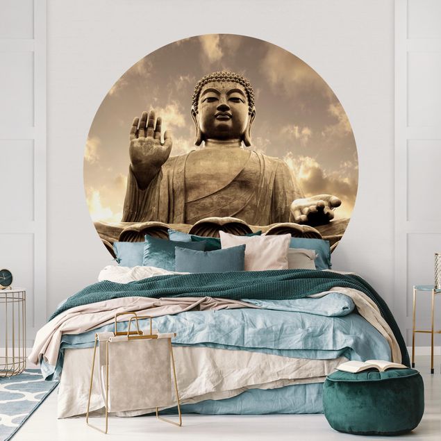 Papel pintado moderno Big Buddha Sepia