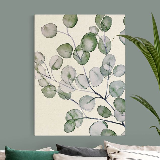 Cuadros en lienzo de flores Green Watercolour Eucalyptus Branch