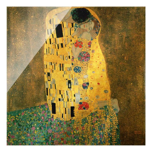 Cuadros de cristal desnudo y erótico Gustav Klimt - The Kiss