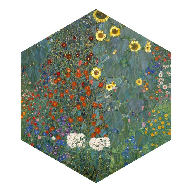 Papel pared flores Gustav Klimt - Garden Sunflowers