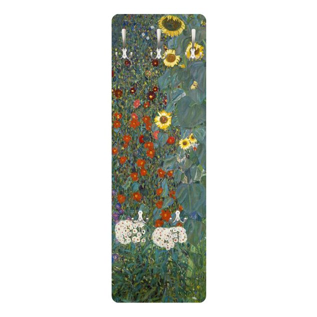 Percheros de pared de flores Gustav Klimt - Garden Sunflowers