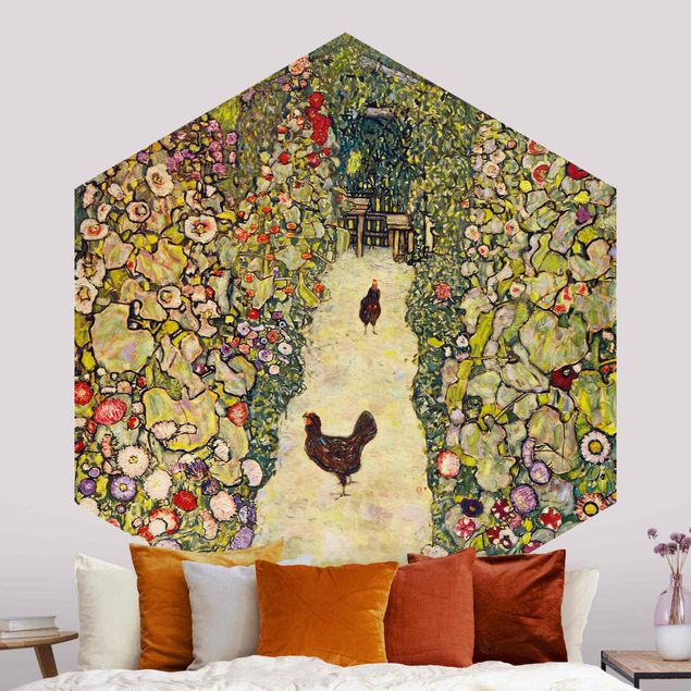 Decoración de cocinas Gustav Klimt - Garden Path with Hens