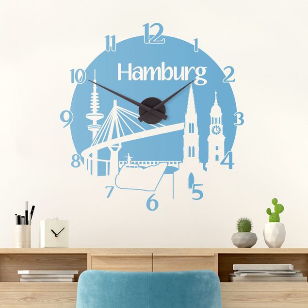 Vinilos de pared Alemania Hamburg clock