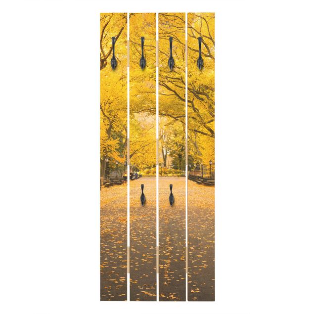 Perchero madera pared Autumn In Central Park