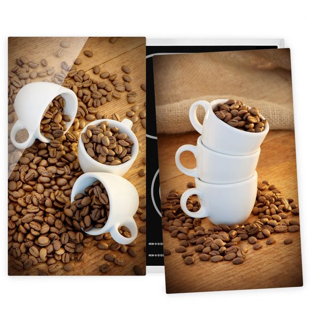 Decoración de cocinas 3 espresso cups with coffee beans