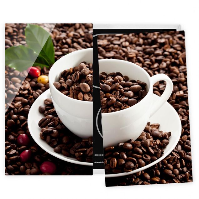 Decoración de cocinas Coffee Cup With Roasted Coffee Beans