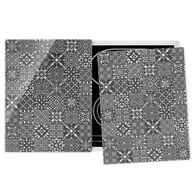 Tapa para vitroceramica Patterned Tiles Dark Gray White