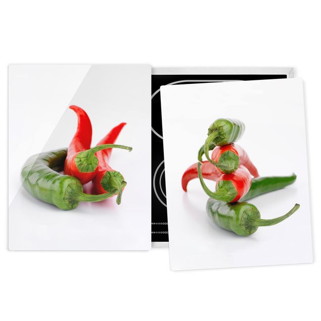 Decoración de cocinas Red and green peppers