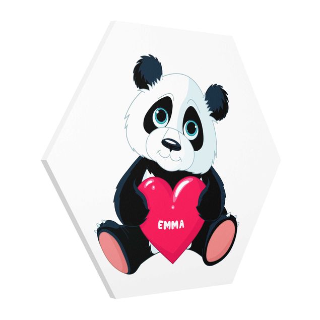 Cuadros con frases Panda With Heart