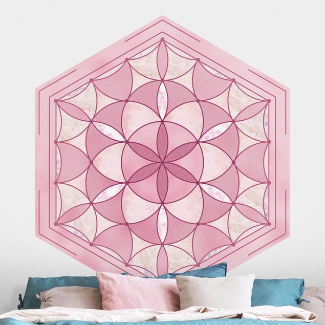 Decoración en la cocina Hexagonal Mandala In Pink
