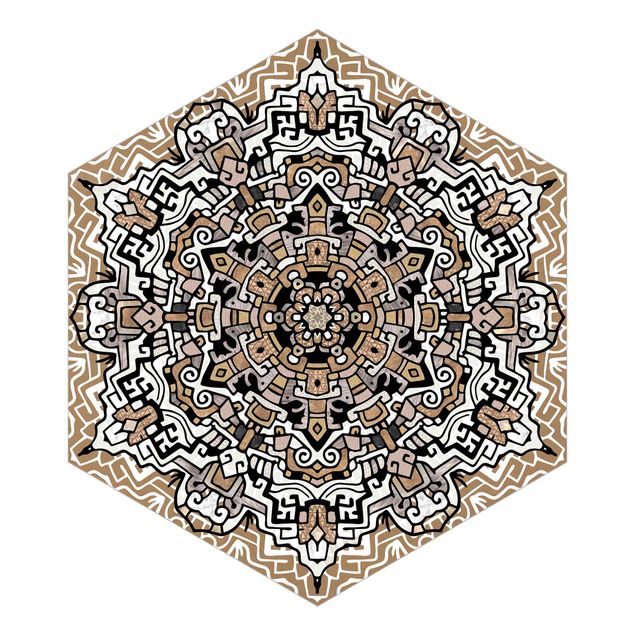 Papeles pintados Hexagonal Mandala With Details