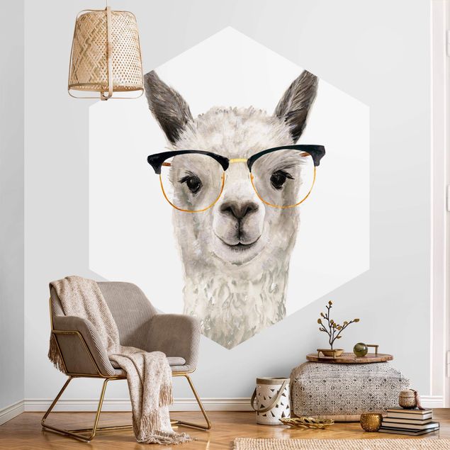 Papel pintado moderno Hip Lama With Glasses I