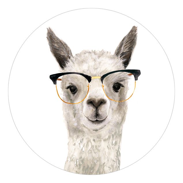Papel pared animales Hip Lama With Glasses I