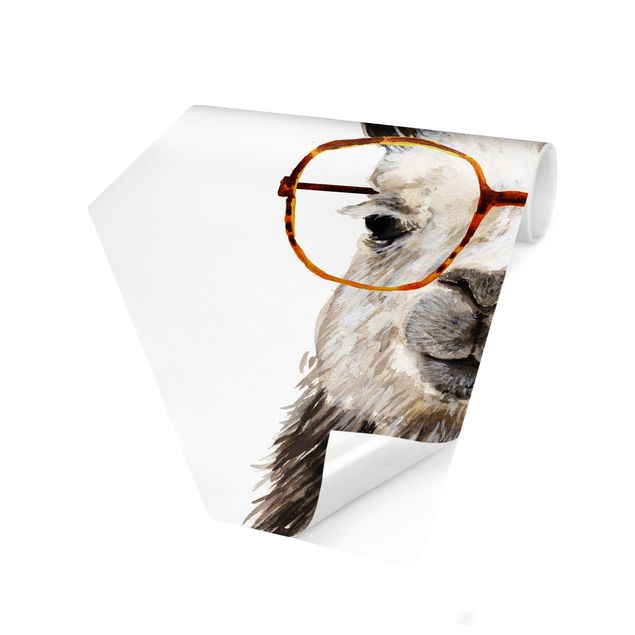 Papel pintado animales Hip Lama With Glasses IV