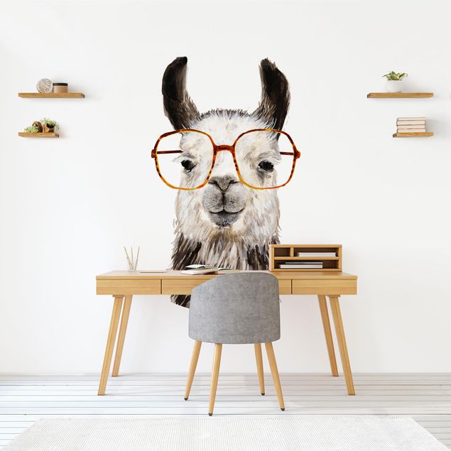 Decoración infantil pared Hip Lama With Glasses IV
