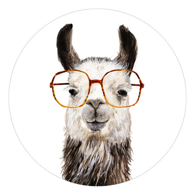 Papel pintado infantil animales Hip Lama With Glasses IV
