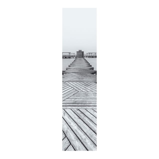 Paneles japoneses paisajes Wooden Pier In Black And White