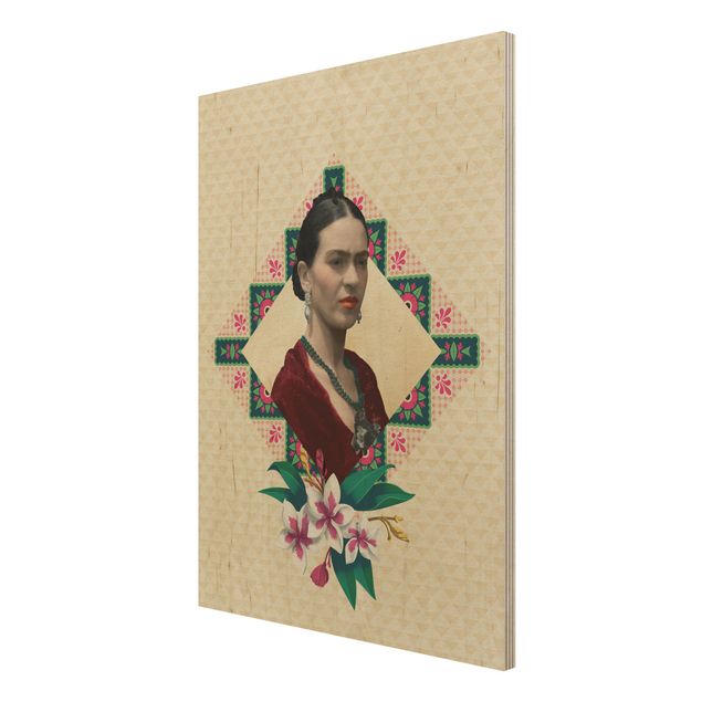 Cuadros de madera flores Frida Kahlo - Flowers And Geometry