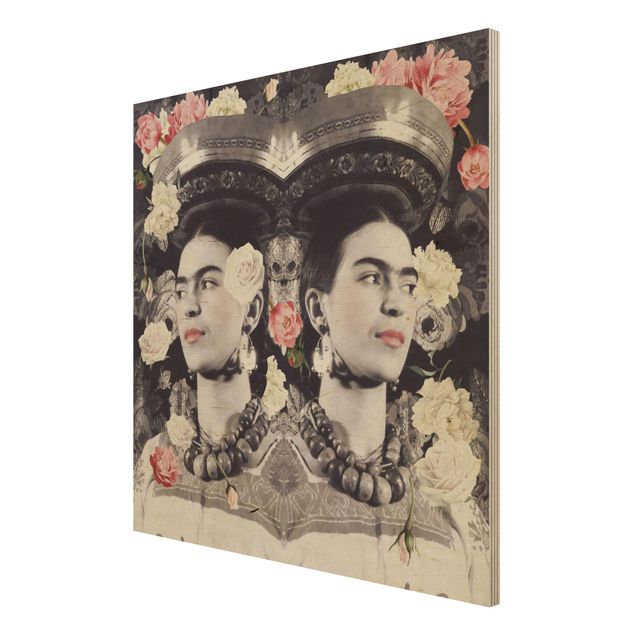 Cuadros de madera flores Frida Kahlo - Flower Flood