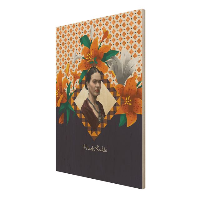 Cuadros de madera flores Frida Kahlo - Lilies