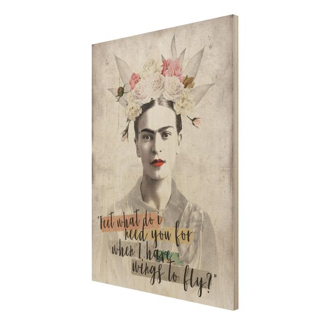 Cuadros de madera flores Frida Kahlo - Quote