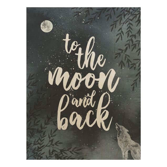 Cuadros de madera con frases Love You To The Moon And Back