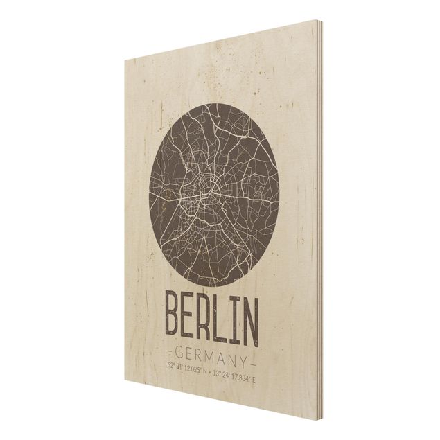 Cuadros City Map Berlin - Retro